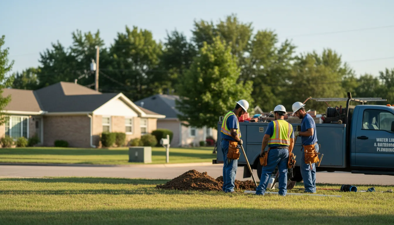 Residential water line and bathroom plumbing service in Poolville, TX